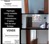 Hoffstetter propiedades vende!!! Acogedora y con excelente conectividad, casa ubicada en la ciudad de Lautaro , en la Villa Samuel fuentes, sector muy tranquilo 